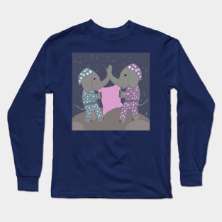 Cute elephants with pyjamas Long Sleeve T-Shirt